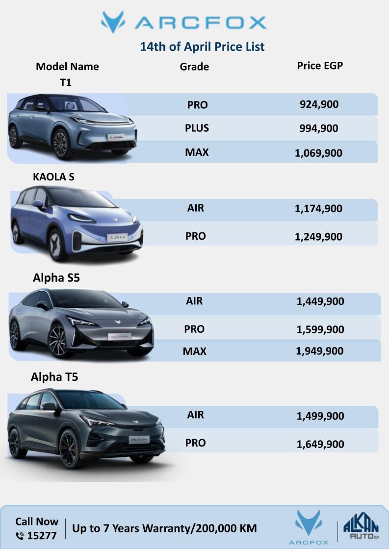 أسعار سيارات ARCFOX